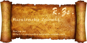 Ruzsinszky Zsinett névjegykártya